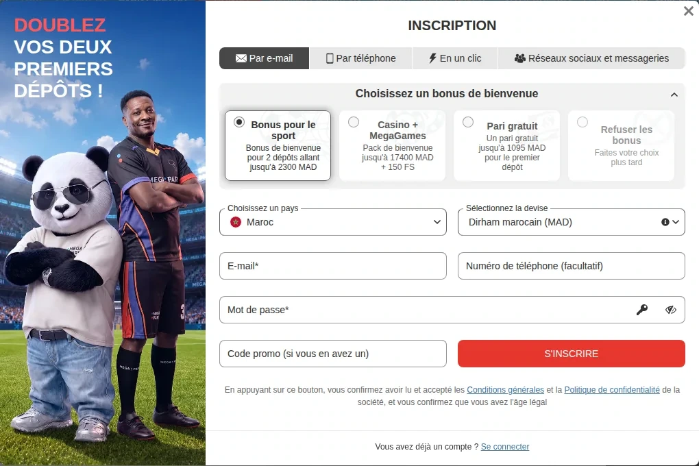 Interface de MegaPari